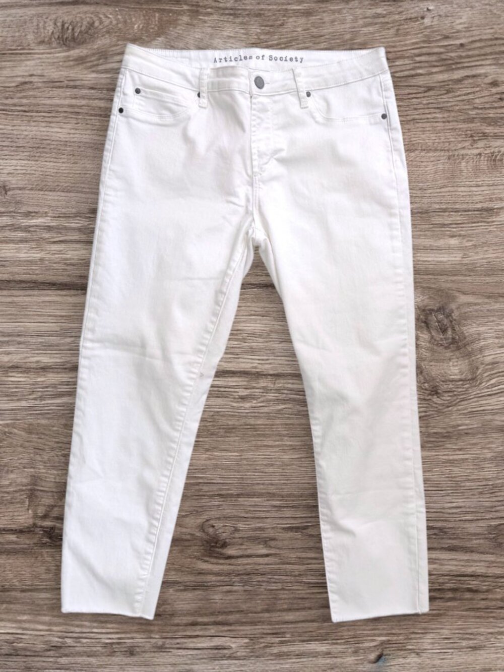 Articles of Society Manchester White Skinny Ankle Jeans Size 34 Stretch Denim